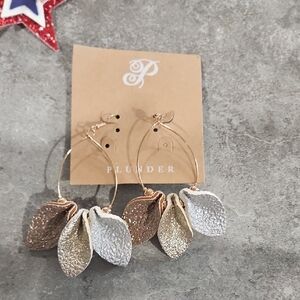 Plunder Gold and Silver Leaf Earrings